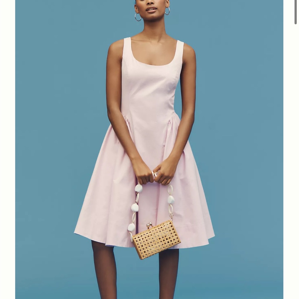 By Anthropologie Sleeveless Scoop-Neck Basque-Waist Midi Dress